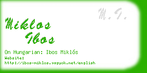 miklos ibos business card